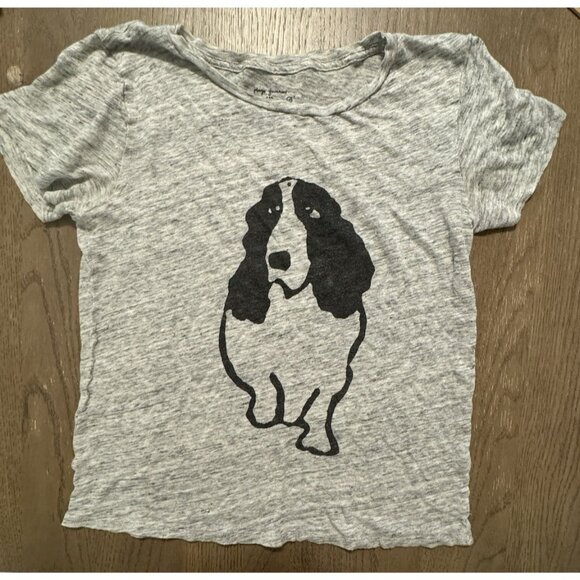 Hugo Guinness For J.Crew Dog Linen Shirt Size Small Gray Black Shirt Top - Picture 2 of 8